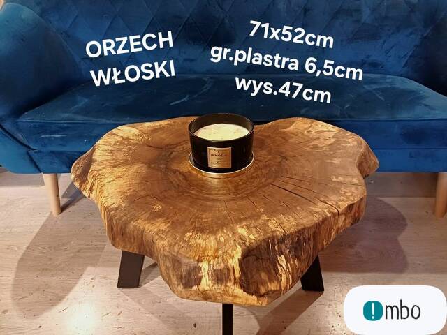 Stolik kawowy 71x52cm plaster drewna loft - 1